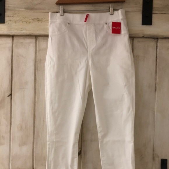 SPANX White Distressed Skinny Jeans - Picture 7 of 10